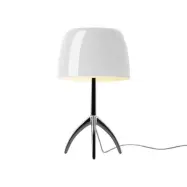 Foscarini - Lumiere Grande bordslampa, krom/vit, 45 cm