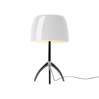 Foscarini - Lumiere Grande bordslampa, krom/vit, 45 cm