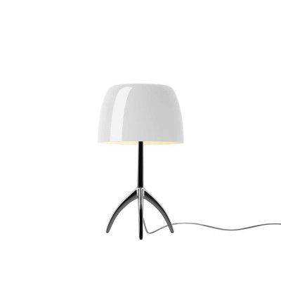 Foscarini - Lumiere Piccola bordslampa, krom/vit, 35 cm