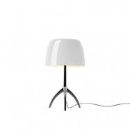 Foscarini - Lumiere Piccola Bordslampa E14 Svart Krom/Vit Dimm.