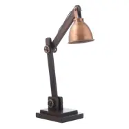 FUHRHOME Madrid bordslampa - koppar och m&ouml;rkt &aring;tervunnet tr&auml;, unik