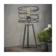 FURBO bordslampa, med spiral lampsk&auml;rm - svart metall