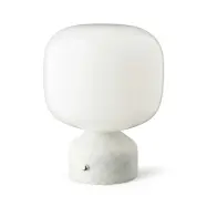 GEJST - Meemo LED-batteridriven bordslampa, marmorvit, glas