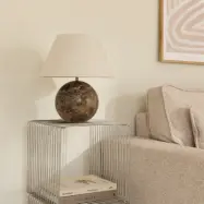 Globen Lighting - Castello 35 bordslampa brun linne