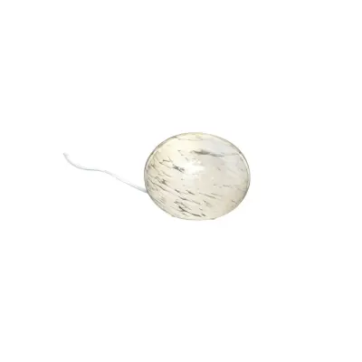 GLOBUS bordslampa 13cm, vit prickig