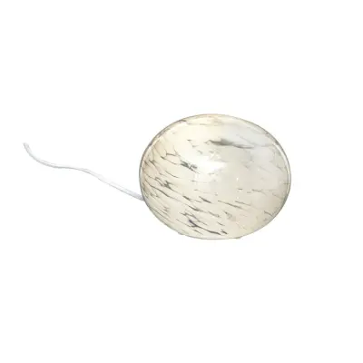 GLOBUS bordslampa 18cm, vit prickig