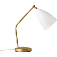 GUBI - Gräshoppa Bordslampa Glossy Alabaster White/Brass