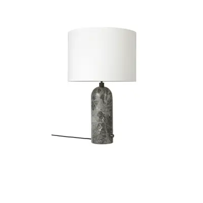 GUBI - Gravity Bordslampa Large Grå Marmor/Vit