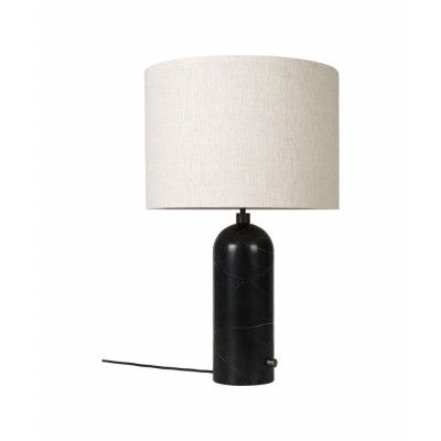 GUBI - Gravity Bordslampa Large Svart Marmor/Canvas