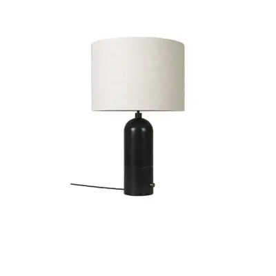 GUBI - Gravity Bordslampa Large Svart Marmor/Canvas
