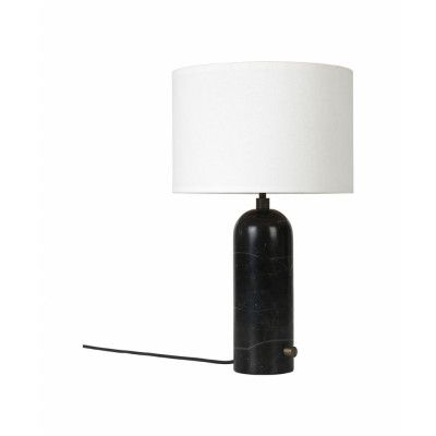 GUBI - Gravity Bordslampa Large Svart Marmor/Vit