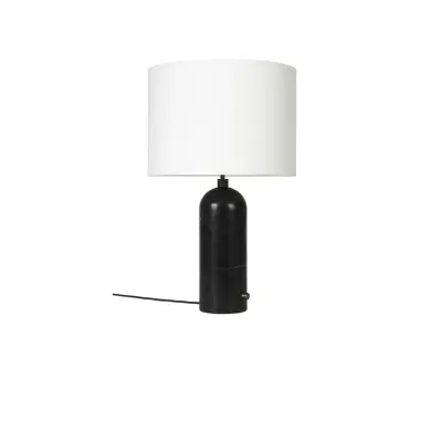 GUBI - Gravity Bordslampa Large Svart Marmor/Vit