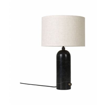 GUBI - Gravity Bordslampa Small Svart Marmor/Canvas