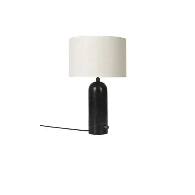 GUBI - Gravity Bordslampa Small Svart Marmor/Canvas