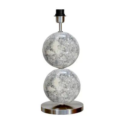 Hallbergs Belysning Bertone Lampfot Vit marmor/silver 20cm