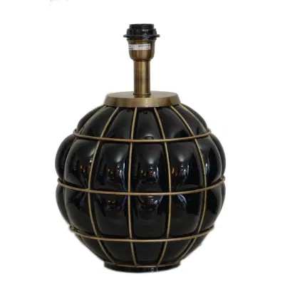 Hallbergs Belysning Grace Kelly Lampfot Svart glas / Mässing 26cm