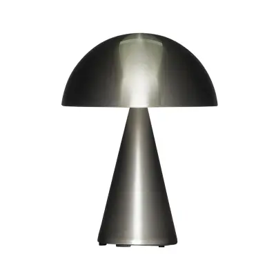 Hübsch - Mush LED-batteridriven bordslampa, nickel, IP44, dimbar