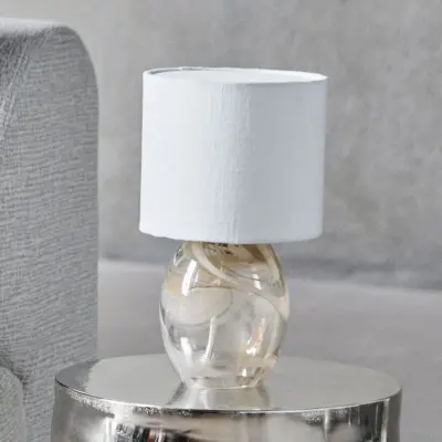 Hite bordslampa, 28 cm, krämfärgad, glas/textil – House Doctor - Vardagsrum - Design - Med en ljuskälla