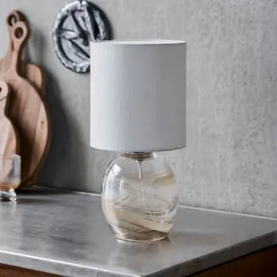 Hite bordslampa, 44 cm, krämfärgad, glas/textil – House Doctor - Vardagsrum - Design - Med en ljuskälla