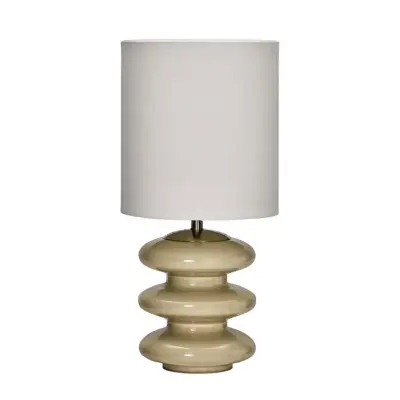 House Doctor - Step L bordslampa sandfärgad bomull glas