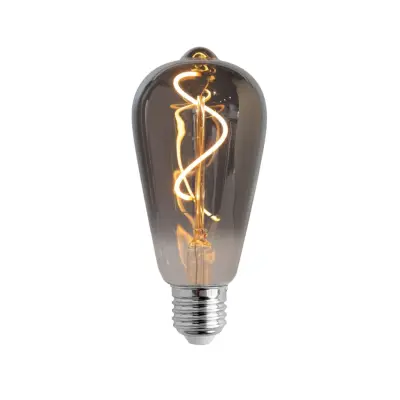 Humble ST64 Swirl bulb ljuskälla E27, rökgrå