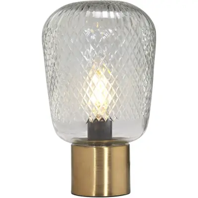 Juliette bordslampa, mässing/klar 21cm