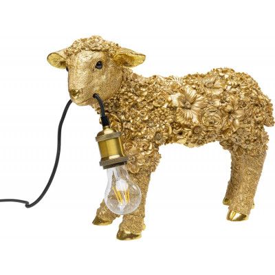 KARE DESIGN Animal Flower Sheep bordslampa - guld polyresin
