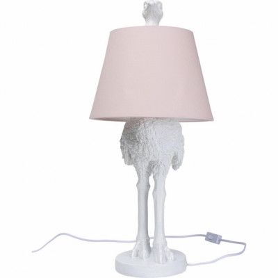 KARE DESIGN Animal Ostrich bordslampa - bomull/hampa och vit polyresin