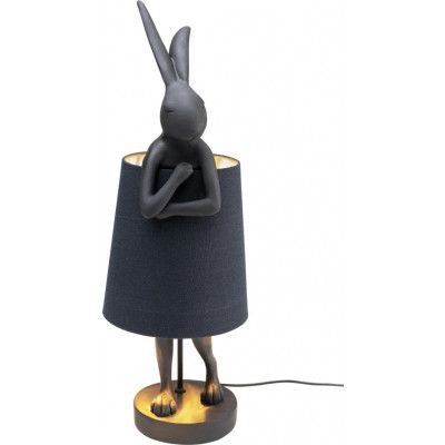 KARE DESIGN Animal Rabbit bordslampa - svart linne och polyresin/stål