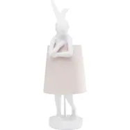 KARE DESIGN Animal Rabbit bordslampa - vit polyresin/stål/linne