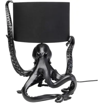 KARE DESIGN Octopus bordslampa - svart polyester och svart polyresin