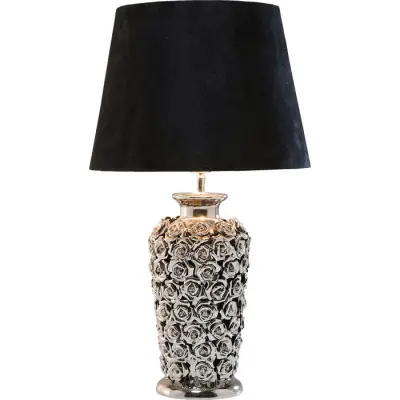 KARE DESIGN Rose Multi bordslampa - svart velour och silver keramik