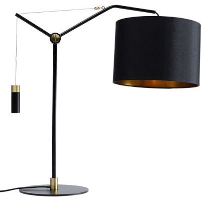 KARE DESIGN Salotto bordslampa, justerbar i höjdled - guld/svart polystyren och svart stål