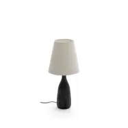 KAVE HOME Luvia bordslampa med träfot i svartmålad finish