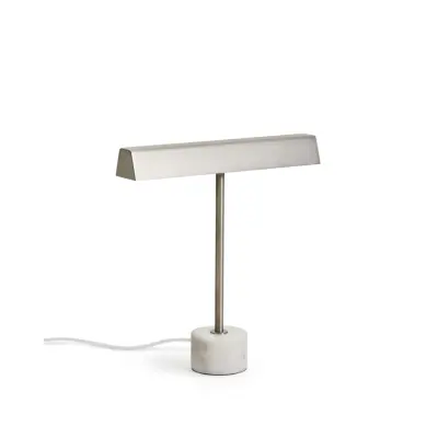 KAVE HOME Lynor bordslampa - borstad metall och vit marmor