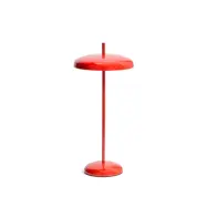 KAVE HOME Porte bärbar bordslampa, justerbar höjd, uppladdningsbar - röd aluminium