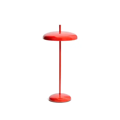 KAVE HOME Porte bärbar bordslampa, justerbar höjd, uppladdningsbar - röd aluminium