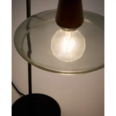 KAVE HOME Silex bordslampa med metallfot i grönt glas