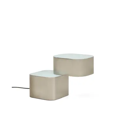 KAVE HOME Tanden bordslampa - grå metall med borstad finish