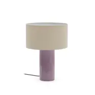 KAVE HOME Toneric bordslampa i keramik med lila finish och bomull