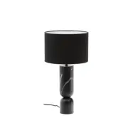 KAVE HOME Vex bordslampa i svart marmor med svart linneskärm