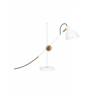 Konsthantverk - KH#1Bordslampa Vit/Rå Mässing