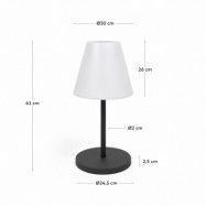 LAFORMA Amaray bordslampa - vit polyeten och svart stål