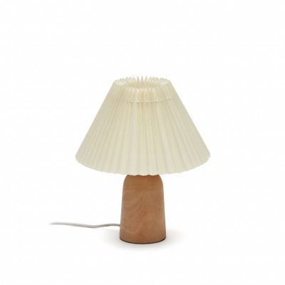 KAVE HOME Benicarlo bordslampa i trä med en naturlig beige finish