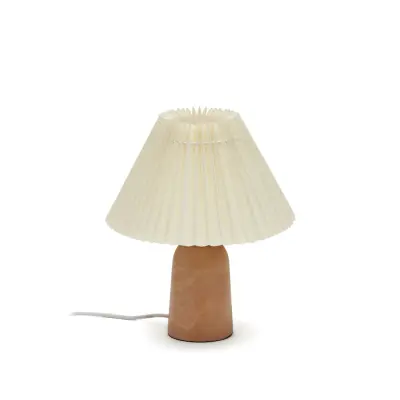 KAVE HOME Benicarlo bordslampa i trä med en naturlig beige finish