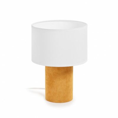 KAVE HOME Bianella bordslampa för barn - tyg och senapsgul sammet (H:29)