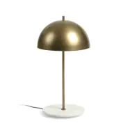 LAFORMA Biggest bordslampa - m&auml;ssing/vit metall/marmor, rund