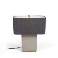 LAFORMA Clelia bordslampa - grått tyg och beige/guld metall