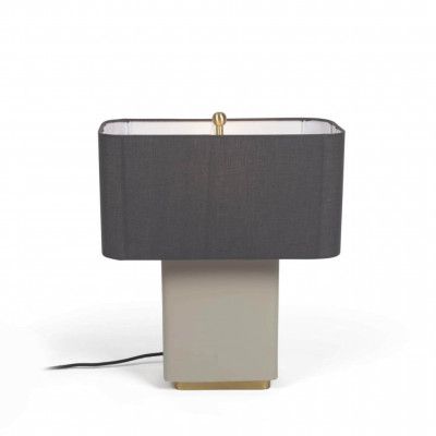 LAFORMA Clelia bordslampa - grått tyg och beige/guld metall