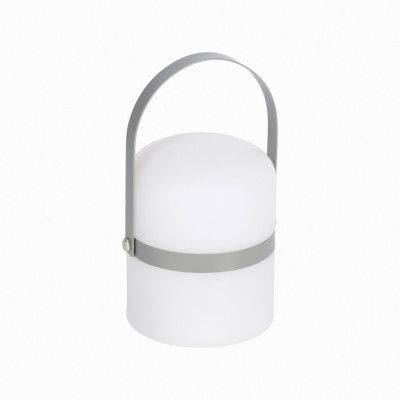 KAVE HOME Janvir uppladdningsbar bordslampa - vit plast och ljusgrå metall